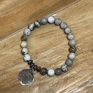 Agate /Jasper? Beads Bracelet Delicate Natural Healing Gemstone Elastic Bracelet